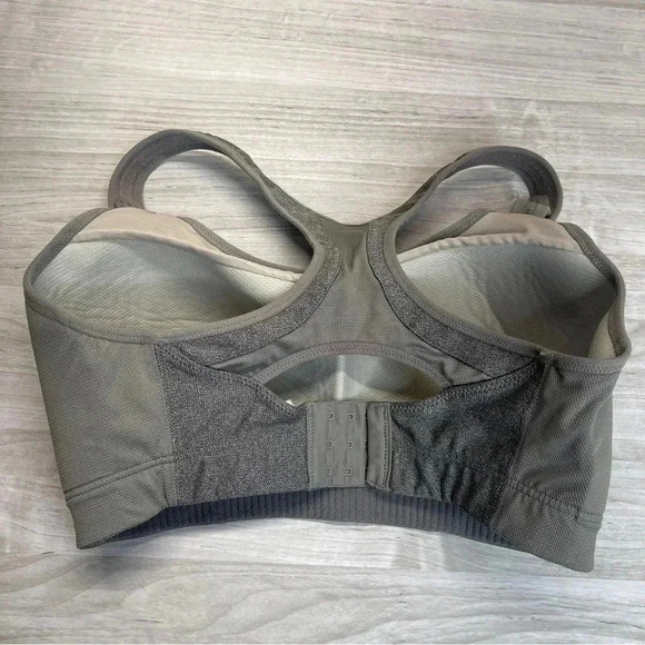 Syrokan Adjustable Front Straps High Impact Gray Racerback Sports Bra Size 34F - Picture 5 of 12